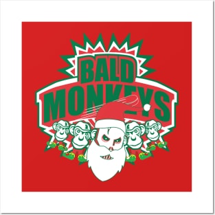 Bald Monkeys Christmas Posters and Art